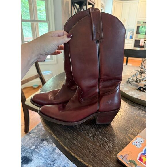 Frye Oxblood Rustic Western Trail Boss Cowboy Boots sz 11 main image 9